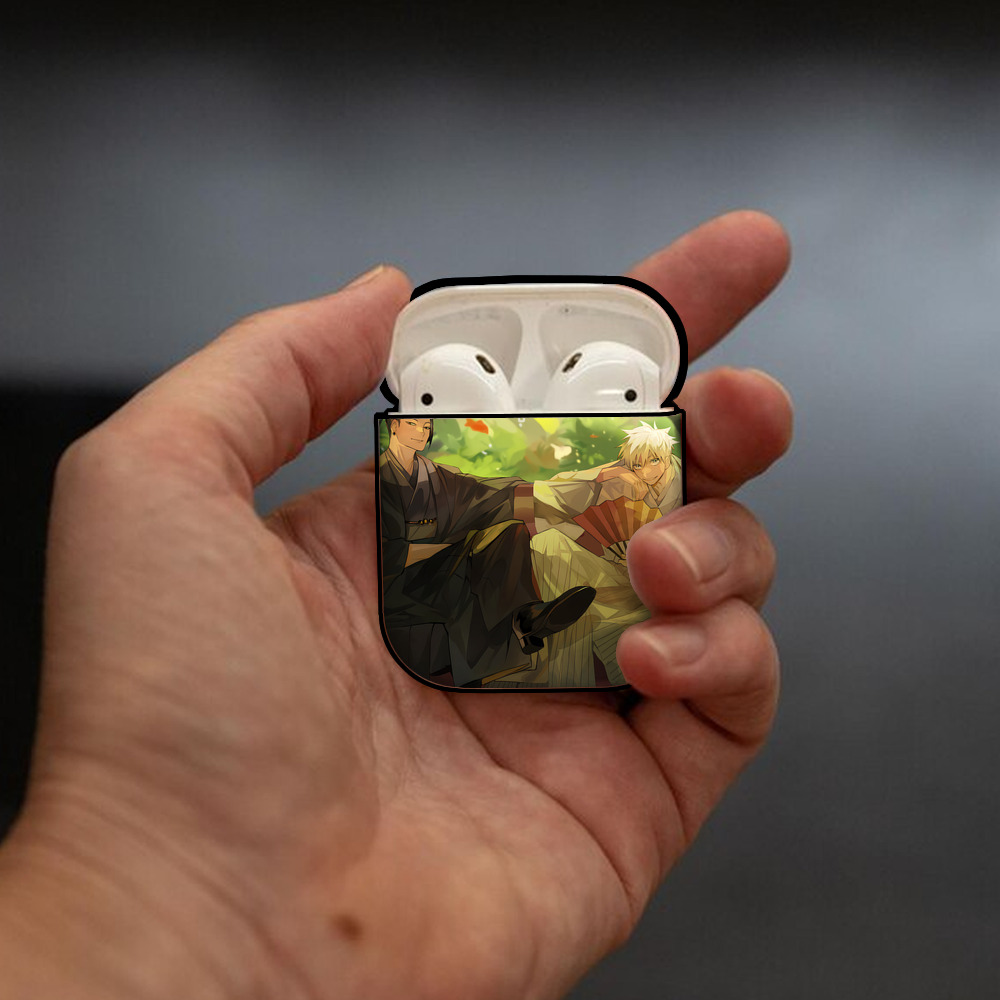 呪術廻戦 Jujutsu Kaisen AirPods 第2世代保護ケース ハードシェル ブラック 耐衝撃・防指紋・カラビナ付き