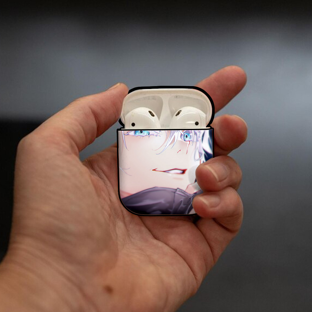 呪術廻戦 Jujutsu Kaisen AirPods 第2世代保護ケース ハードシェル ブラック 耐衝撃・防指紋・カラビナ付き