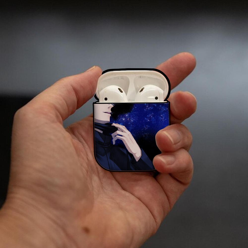 呪術廻戦 Jujutsu Kaisen AirPods 第2世代保護ケース ハードシェル ブラック 耐衝撃・防指紋・カラビナ付き