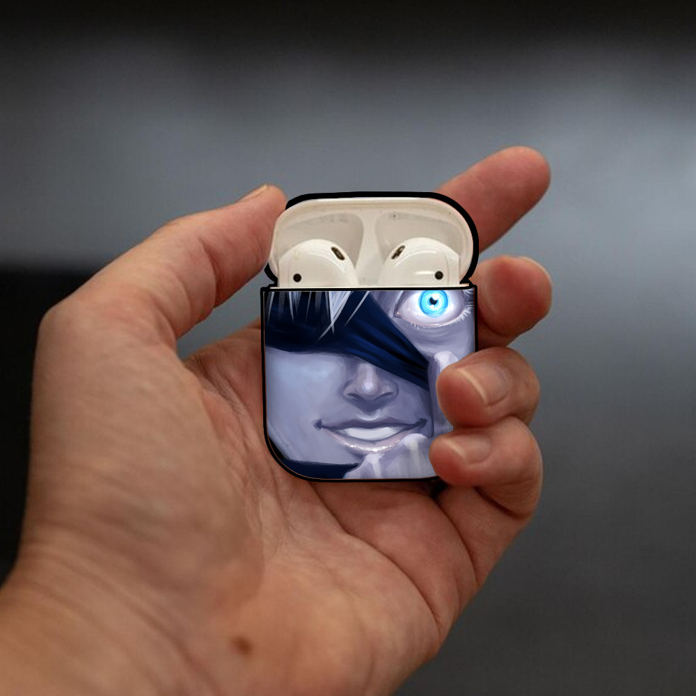 呪術廻戦 Jujutsu Kaisen AirPods 第2世代保護ケース ハードシェル ブラック 耐衝撃・防指紋・カラビナ付き