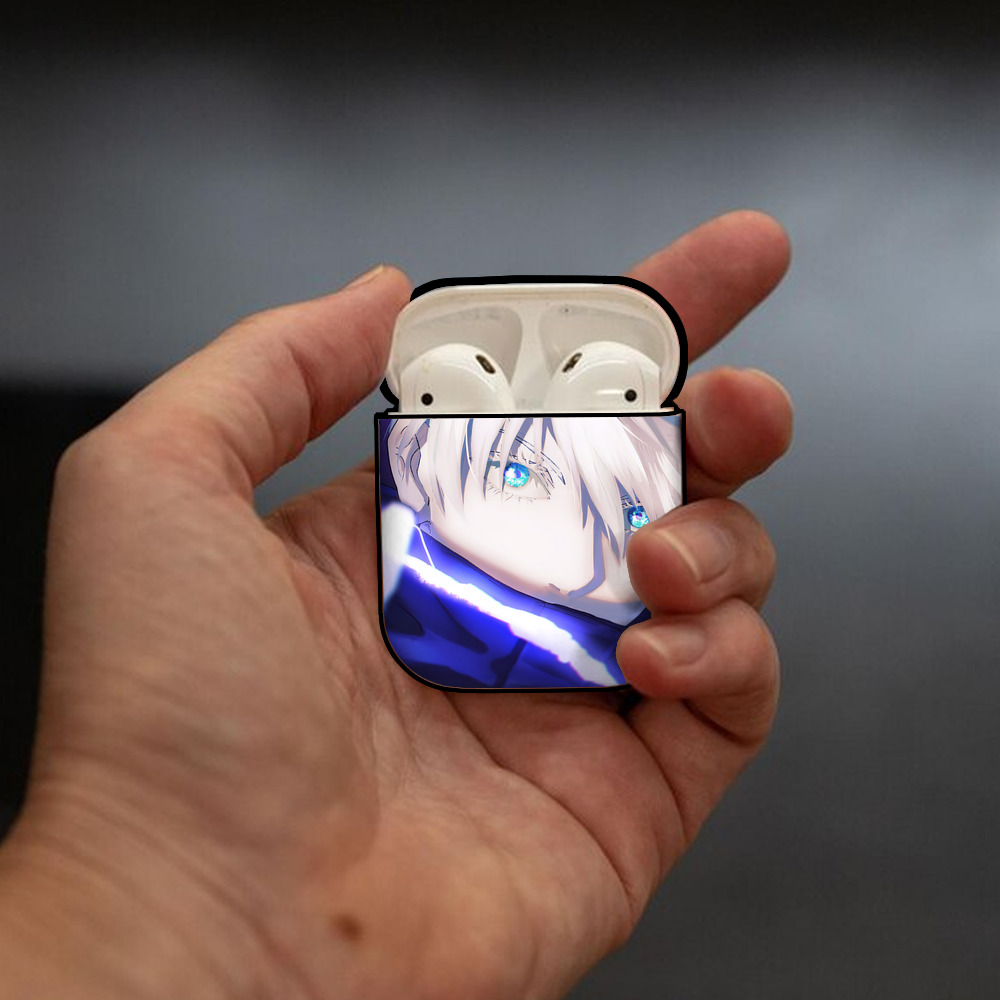呪術廻戦 Jujutsu Kaisen AirPods 第2世代保護ケース ハードシェル ブラック 耐衝撃・防指紋・カラビナ付き