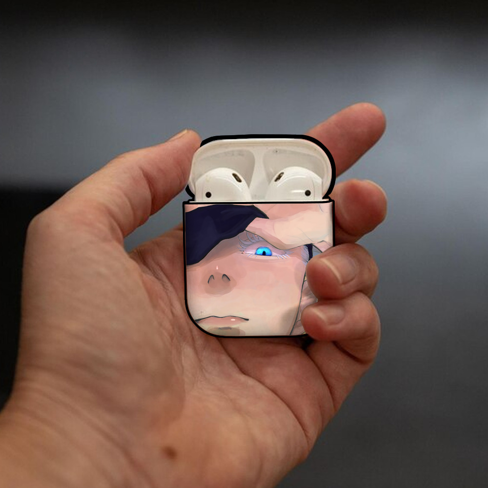呪術廻戦 Jujutsu Kaisen AirPods 第2世代保護ケース ハードシェル ブラック 耐衝撃・防指紋・カラビナ付き