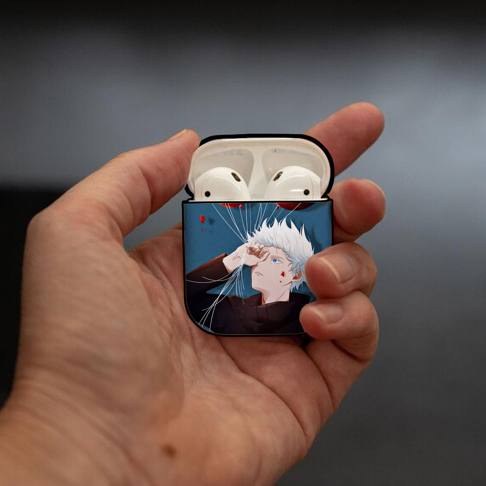 呪術廻戦 Jujutsu Kaisen AirPods 第2世代保護ケース ハードシェル ブラック 耐衝撃・防指紋・カラビナ付き