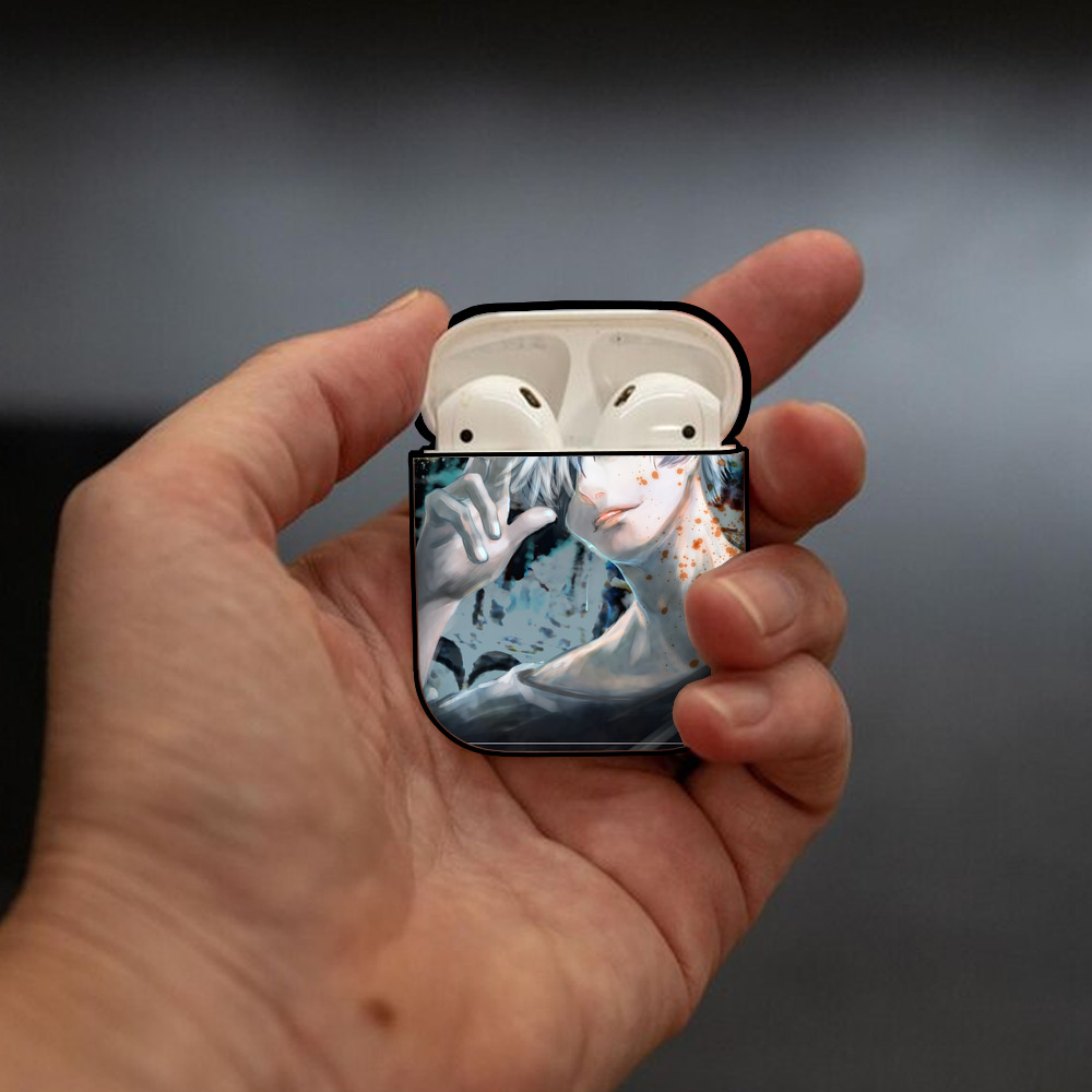 呪術廻戦 Jujutsu Kaisen AirPods 第2世代保護ケース ハードシェル ブラック 耐衝撃・防指紋・カラビナ付き