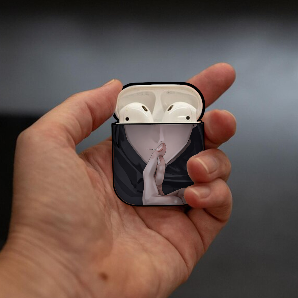 呪術廻戦 Jujutsu Kaisen AirPods 第2世代保護ケース ハードシェル ブラック 耐衝撃・防指紋・カラビナ付き