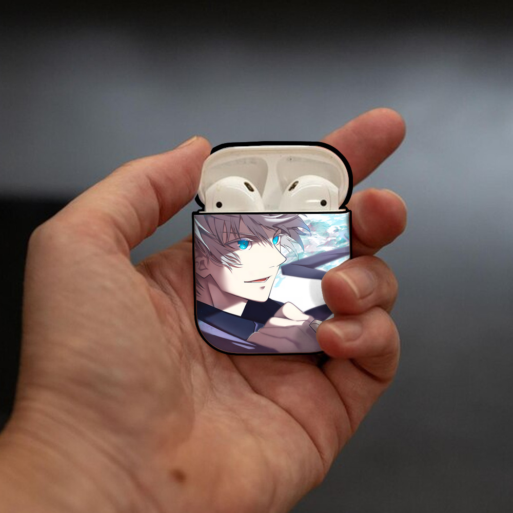 呪術廻戦 Jujutsu Kaisen AirPods 第2世代保護ケース ハードシェル ブラック 耐衝撃・防指紋・カラビナ付き