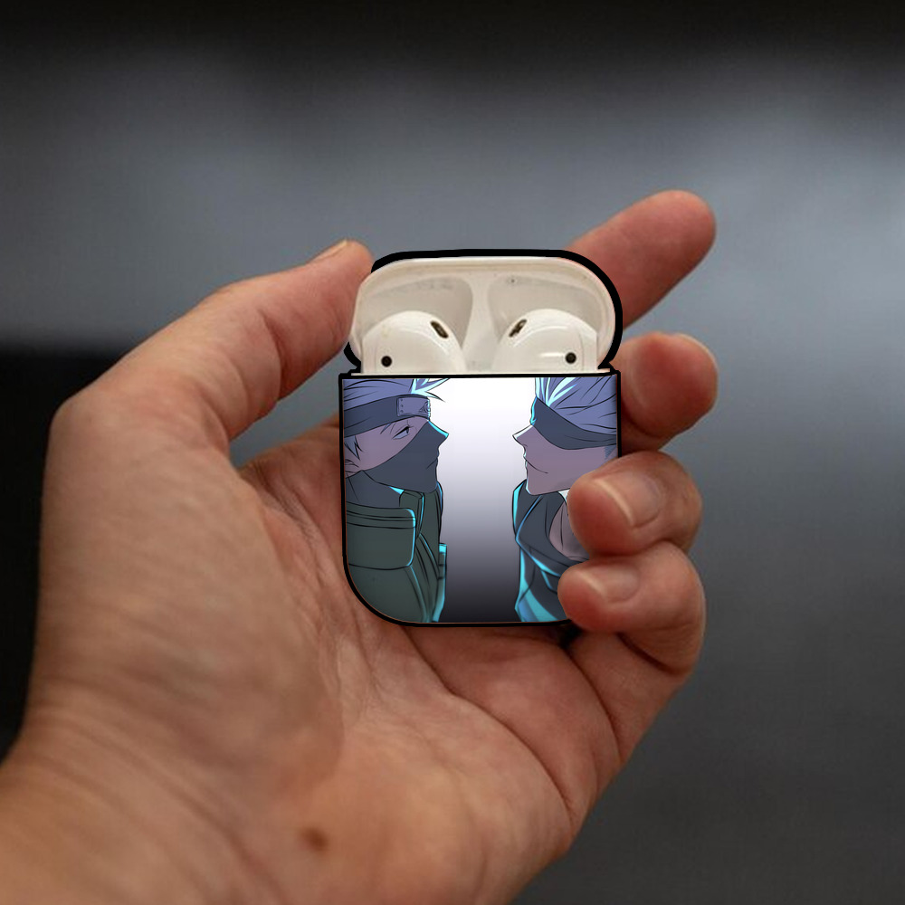 呪術廻戦 Jujutsu Kaisen AirPods 第2世代保護ケース ハードシェル ブラック 耐衝撃・防指紋・カラビナ付き