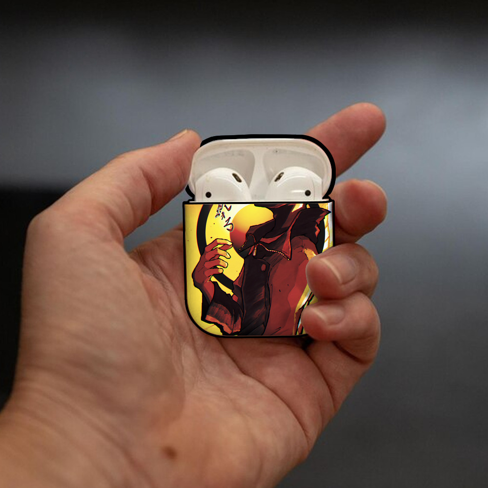 呪術廻戦 Jujutsu Kaisen AirPods 第2世代保護ケース ハードシェル ブラック 耐衝撃・防指紋・カラビナ付き