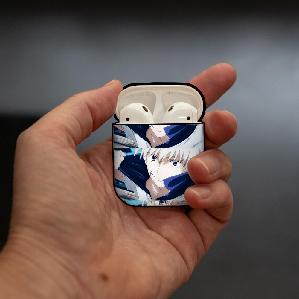 呪術廻戦 Jujutsu Kaisen AirPods 第2世代保護ケース ハードシェル ブラック 耐衝撃・防指紋・カラビナ付き