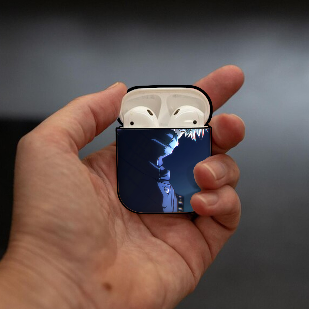 呪術廻戦 Jujutsu Kaisen AirPods 第2世代保護ケース ハードシェル ブラック 耐衝撃・防指紋・カラビナ付き