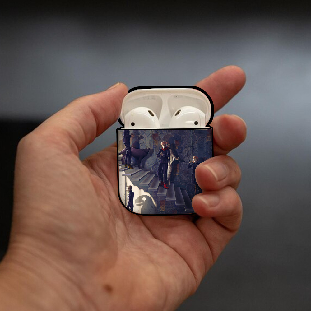 呪術廻戦 Jujutsu Kaisen AirPods 第2世代保護ケース ハードシェル ブラック 耐衝撃・防指紋・カラビナ付き