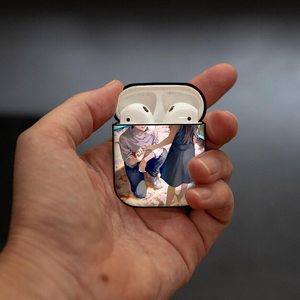 呪術廻戦 Jujutsu Kaisen AirPods 第2世代保護ケース ハードシェル ブラック 耐衝撃・防指紋・カラビナ付き