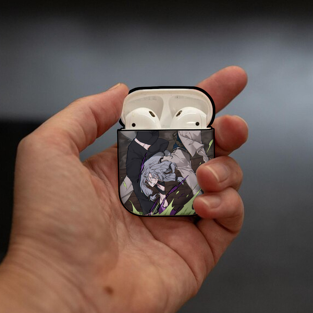 呪術廻戦 Jujutsu Kaisen AirPods 第2世代保護ケース ハードシェル ブラック 耐衝撃・防指紋・カラビナ付き