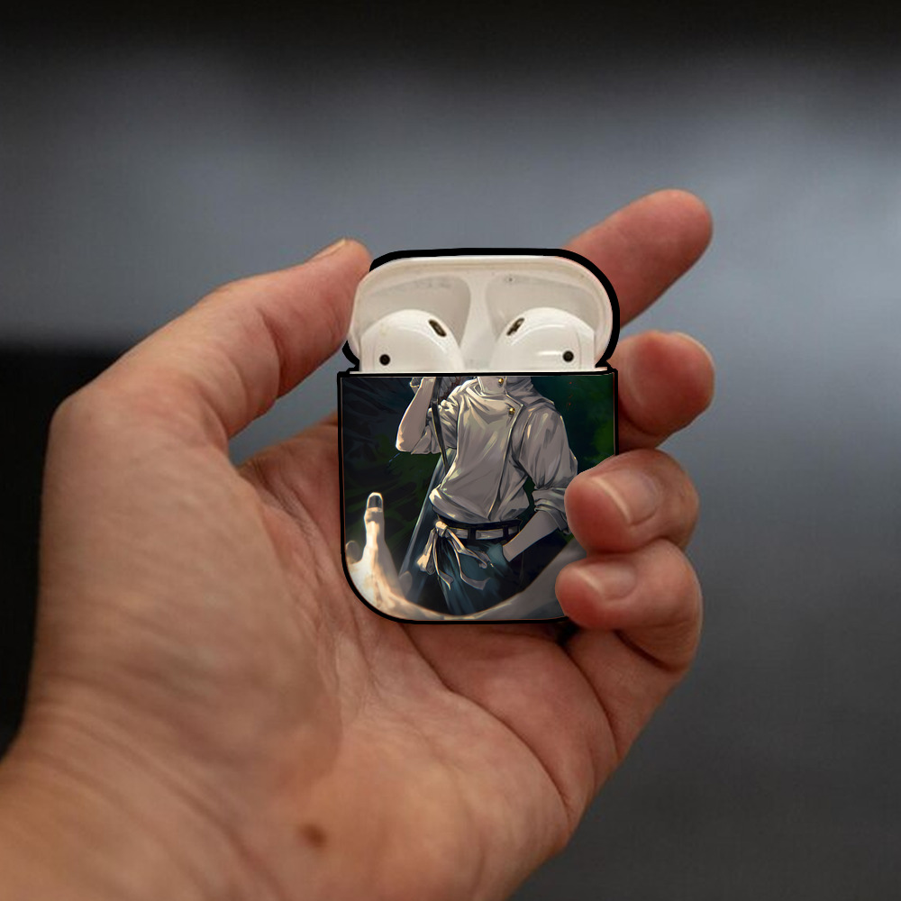 呪術廻戦 Jujutsu Kaisen AirPods 第2世代保護ケース ハードシェル ブラック 耐衝撃・防指紋・カラビナ付き