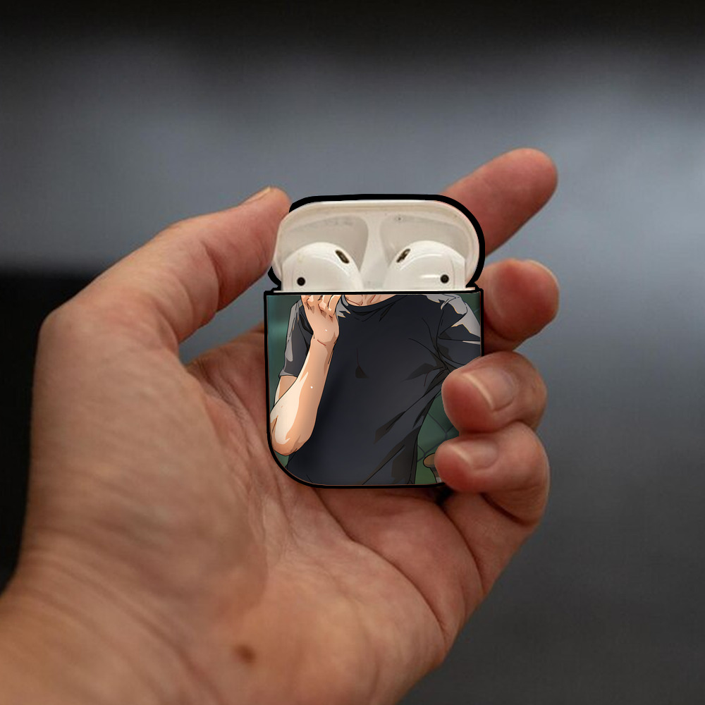 呪術廻戦 Jujutsu Kaisen AirPods 第2世代保護ケース ハードシェル ブラック 耐衝撃・防指紋・カラビナ付き