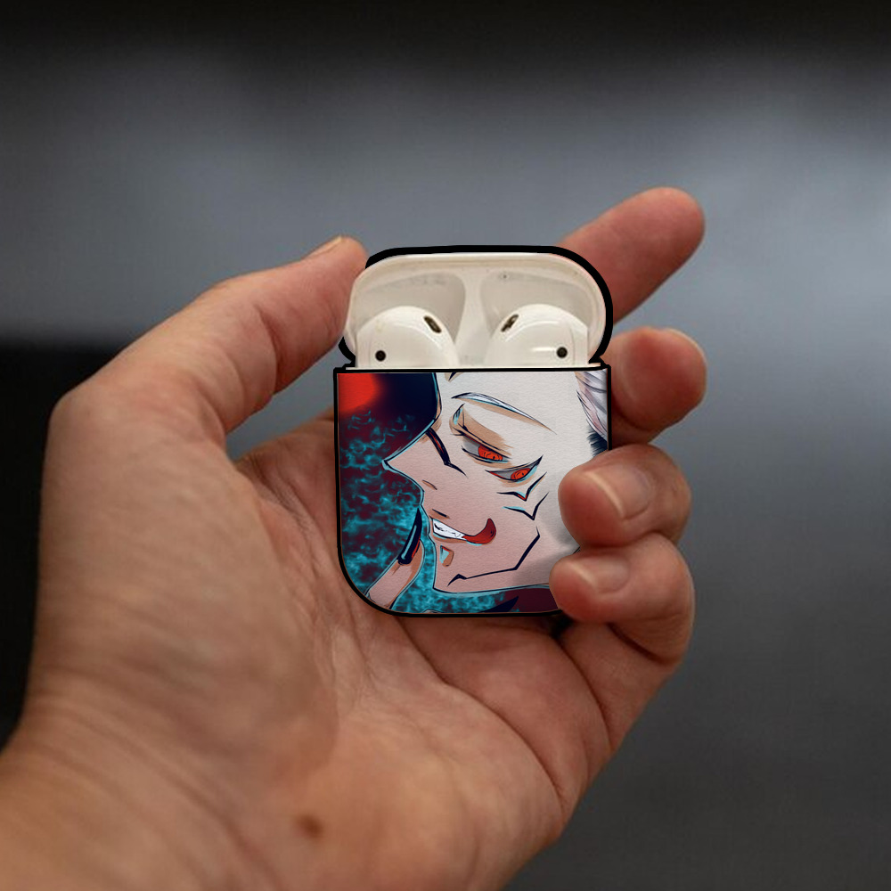 呪術廻戦 Jujutsu Kaisen AirPods 第2世代保護ケース ハードシェル ブラック 耐衝撃・防指紋・カラビナ付き