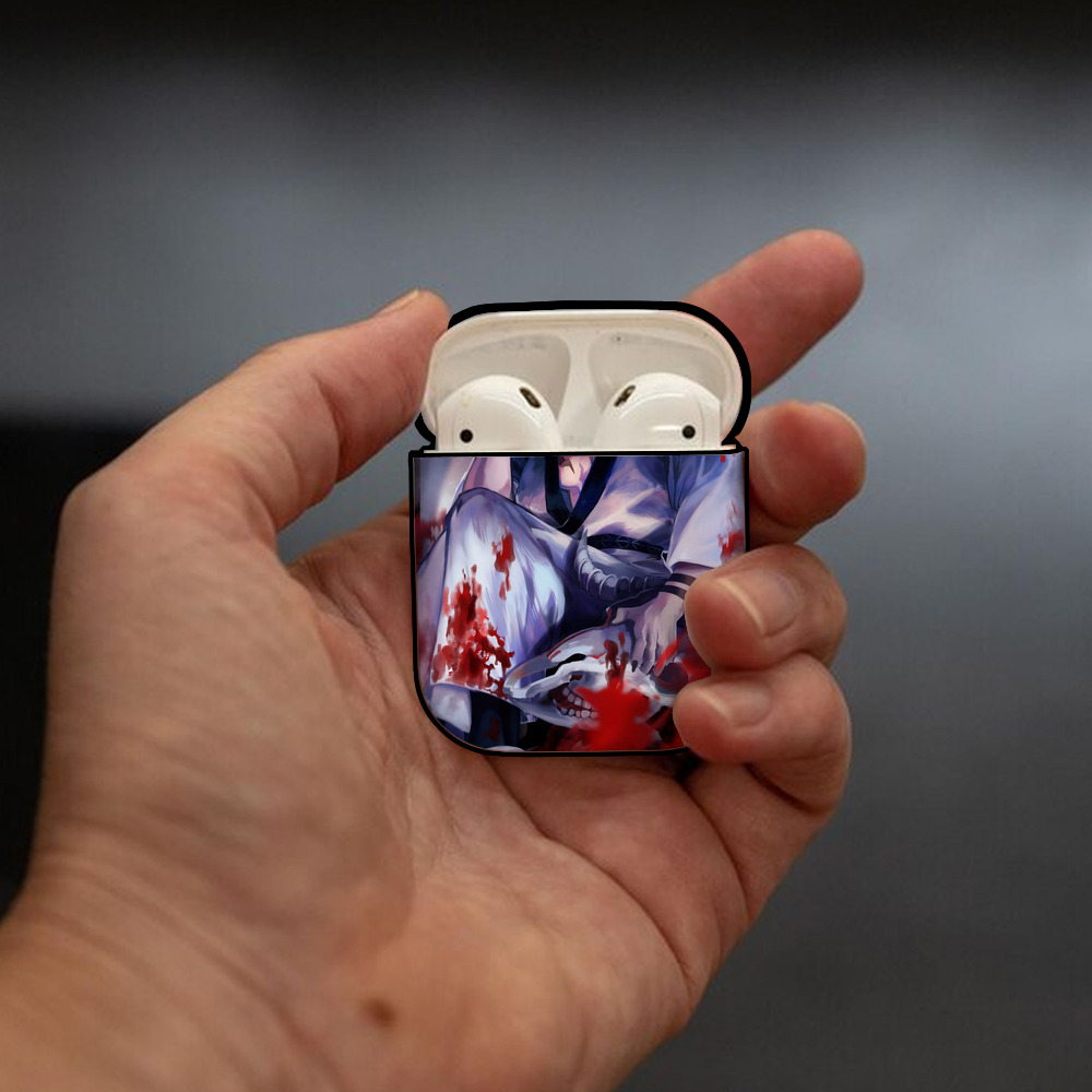 呪術廻戦 Jujutsu Kaisen AirPods 第2世代保護ケース ハードシェル ブラック 耐衝撃・防指紋・カラビナ付き