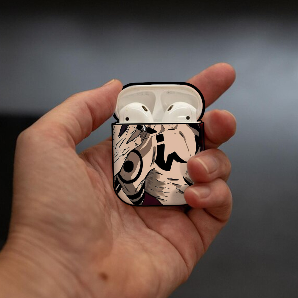 呪術廻戦 Jujutsu Kaisen AirPods 第2世代保護ケース ハードシェル ブラック 耐衝撃・防指紋・カラビナ付き