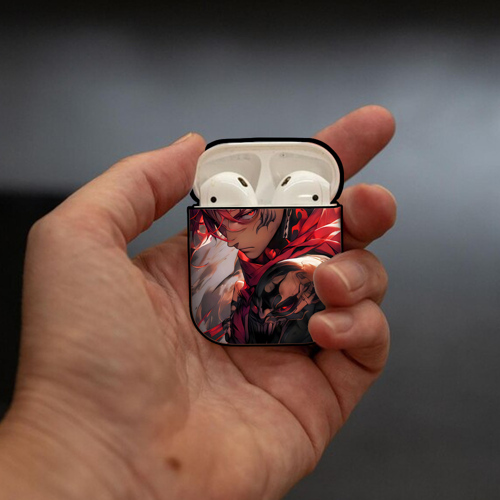 呪術廻戦 Jujutsu Kaisen AirPods 第2世代保護ケース ハードシェル ブラック 耐衝撃・防指紋・カラビナ付き