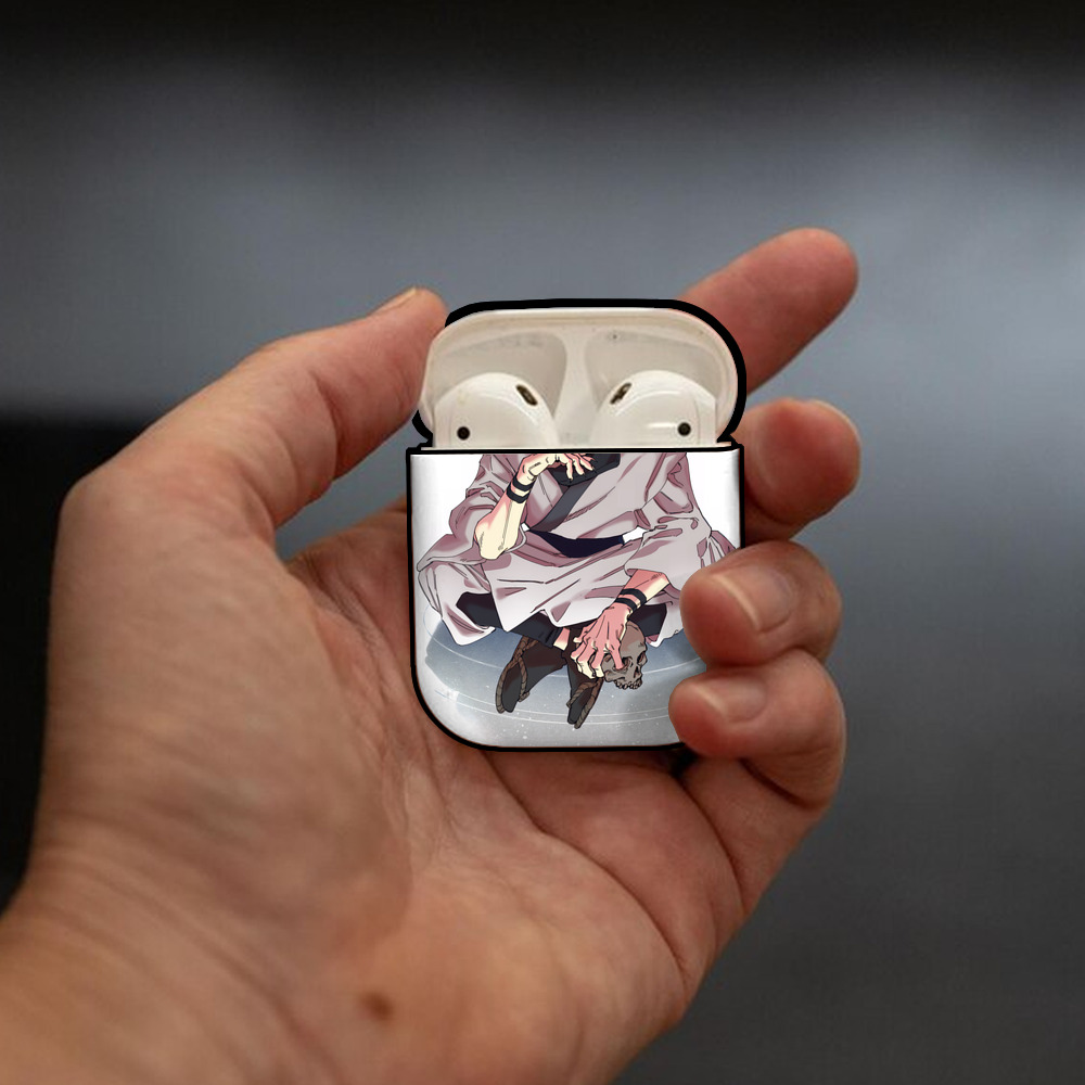 呪術廻戦 Jujutsu Kaisen AirPods 第2世代保護ケース ハードシェル ブラック 耐衝撃・防指紋・カラビナ付き