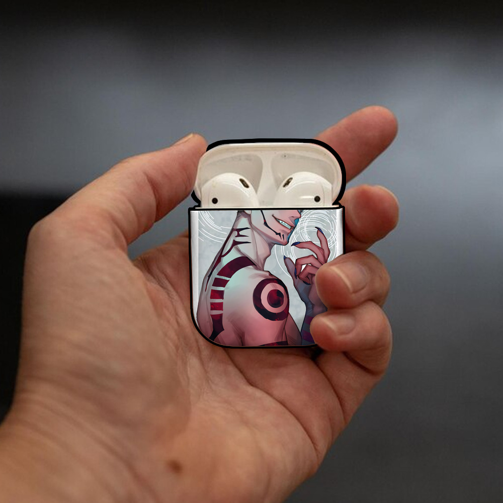 呪術廻戦 Jujutsu Kaisen AirPods 第2世代保護ケース ハードシェル ブラック 耐衝撃・防指紋・カラビナ付き
