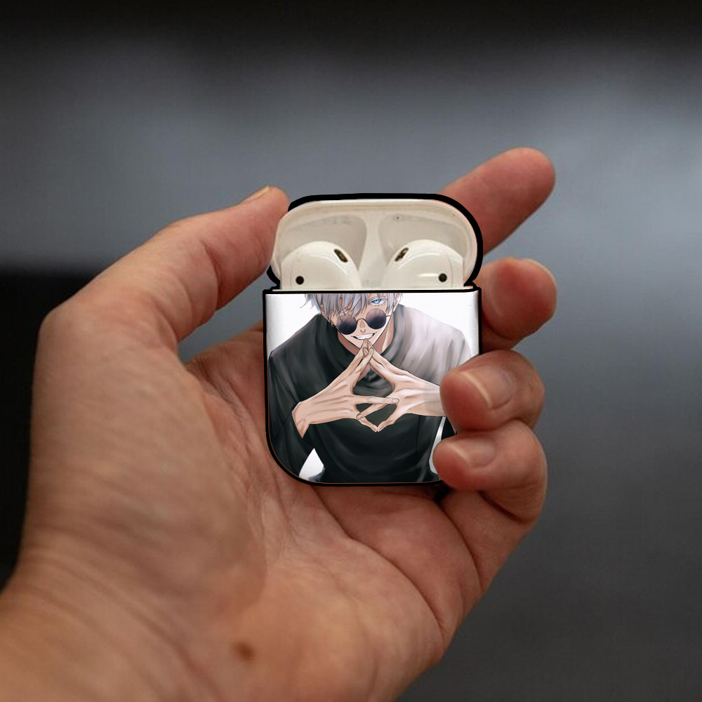 呪術廻戦 Jujutsu Kaisen AirPods 第2世代保護ケース ハードシェル ブラック 耐衝撃・防指紋・カラビナ付き