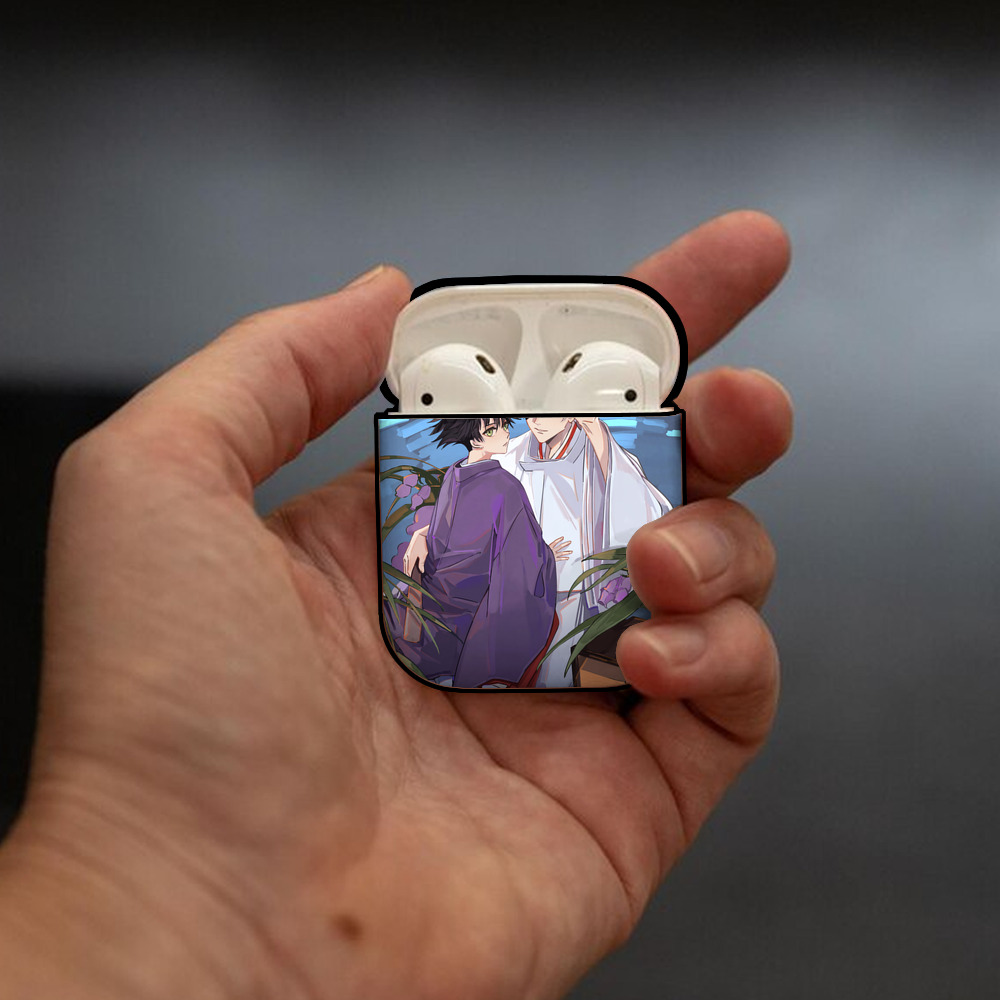 呪術廻戦 Jujutsu Kaisen AirPods 第2世代保護ケース ハードシェル ブラック 耐衝撃・防指紋・カラビナ付き