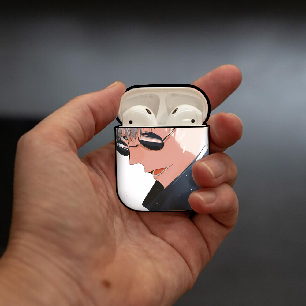 呪術廻戦 Jujutsu Kaisen AirPods 第2世代保護ケース ハードシェル ブラック 耐衝撃・防指紋・カラビナ付き