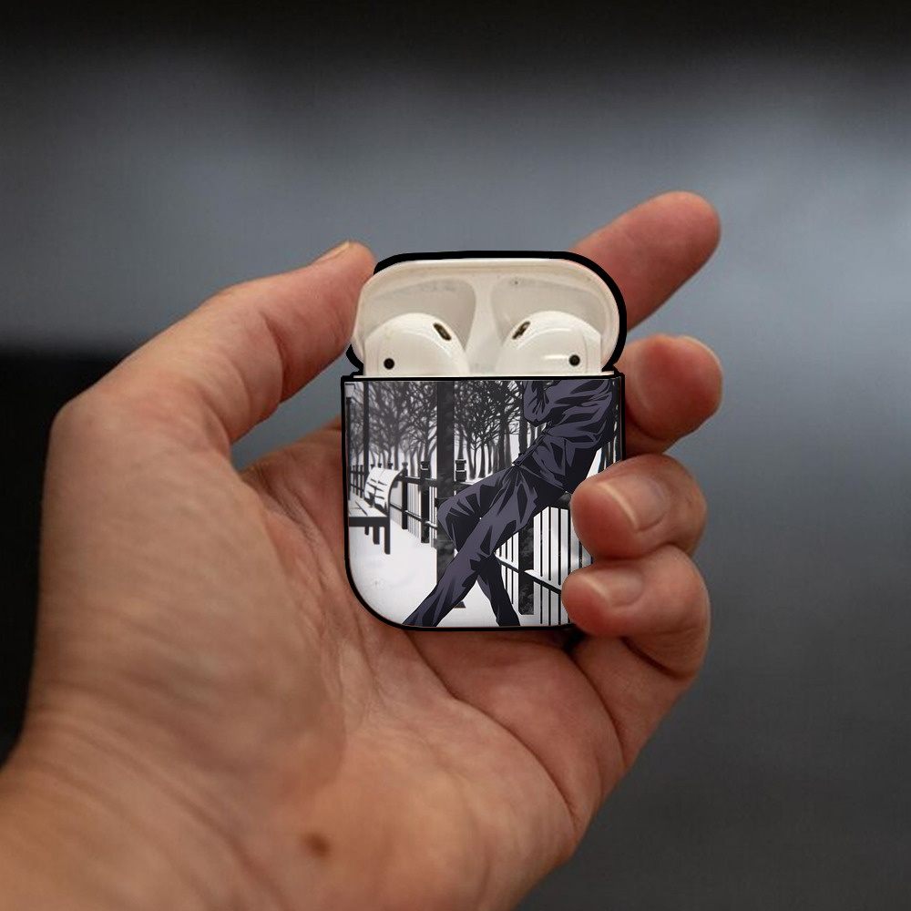 呪術廻戦 Jujutsu Kaisen AirPods 第2世代保護ケース ハードシェル ブラック 耐衝撃・防指紋・カラビナ付き
