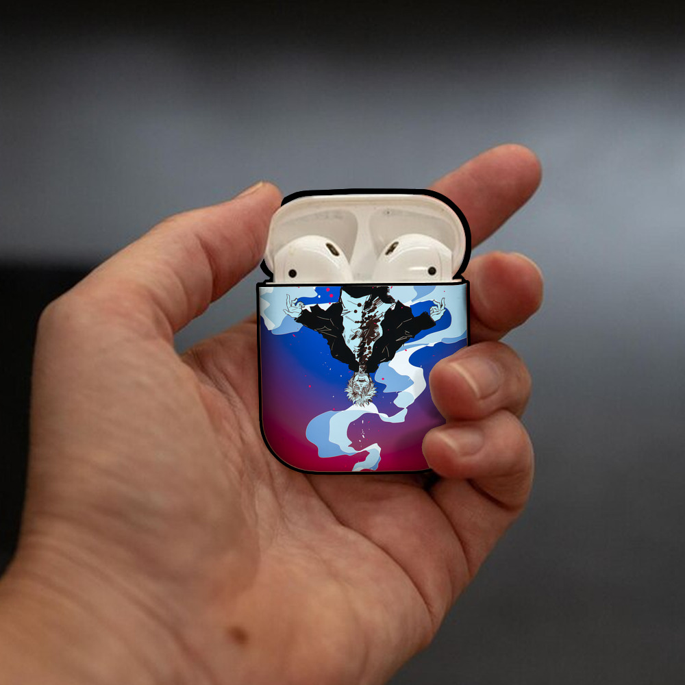 呪術廻戦 Jujutsu Kaisen AirPods 第2世代保護ケース ハードシェル ブラック 耐衝撃・防指紋・カラビナ付き