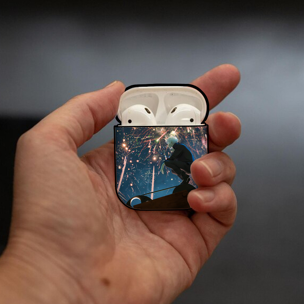 呪術廻戦 Jujutsu Kaisen AirPods 第2世代保護ケース ハードシェル ブラック 耐衝撃・防指紋・カラビナ付き