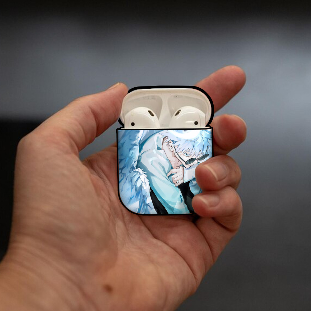 呪術廻戦 Jujutsu Kaisen AirPods 第2世代保護ケース ハードシェル ブラック 耐衝撃・防指紋・カラビナ付き