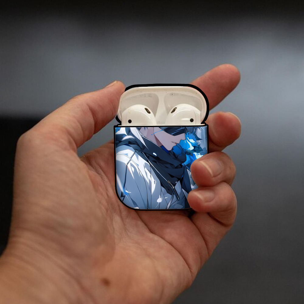 呪術廻戦 Jujutsu Kaisen AirPods 第2世代保護ケース ハードシェル ブラック 耐衝撃・防指紋・カラビナ付き
