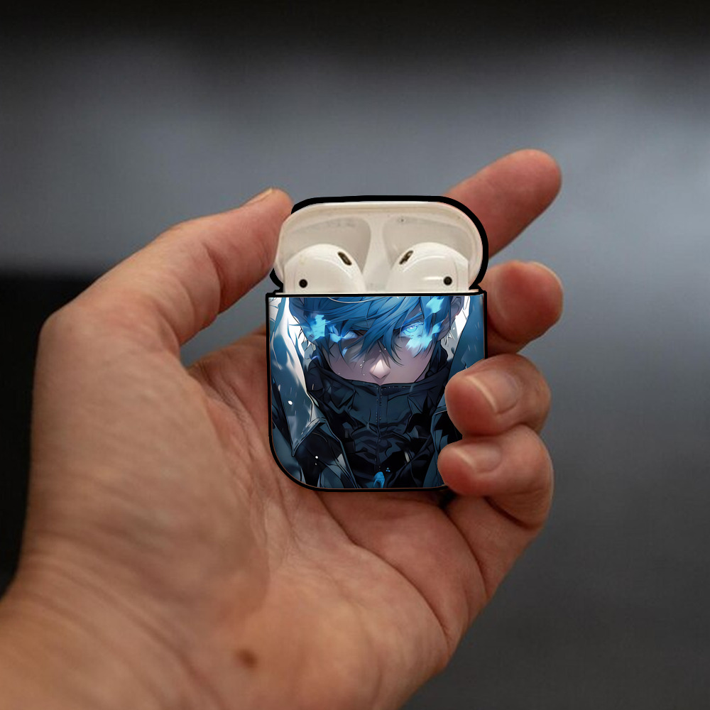 呪術廻戦 Jujutsu Kaisen AirPods 第2世代保護ケース ハードシェル ブラック 耐衝撃・防指紋・カラビナ付き