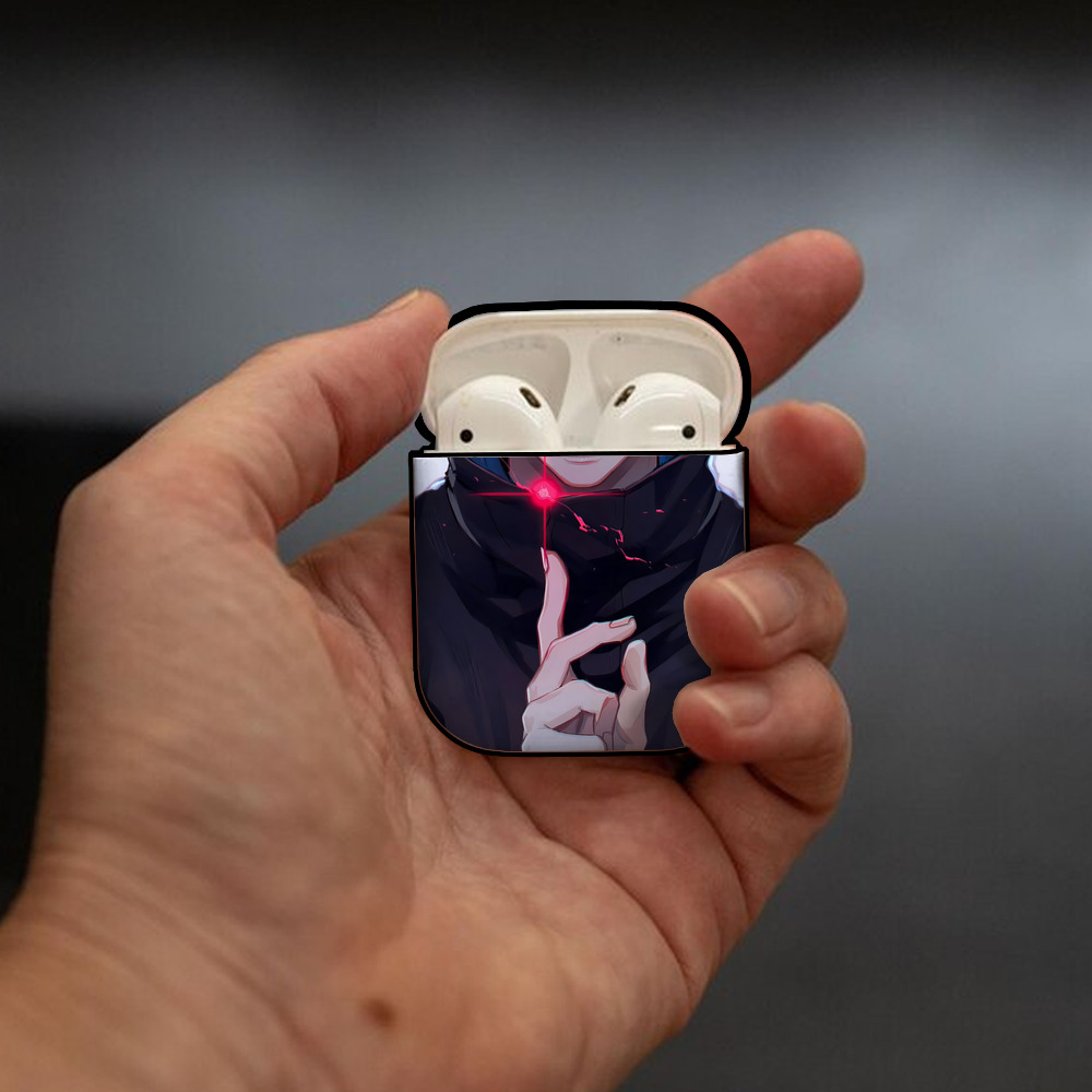 呪術廻戦 Jujutsu Kaisen AirPods 第2世代保護ケース ハードシェル ブラック 耐衝撃・防指紋・カラビナ付き
