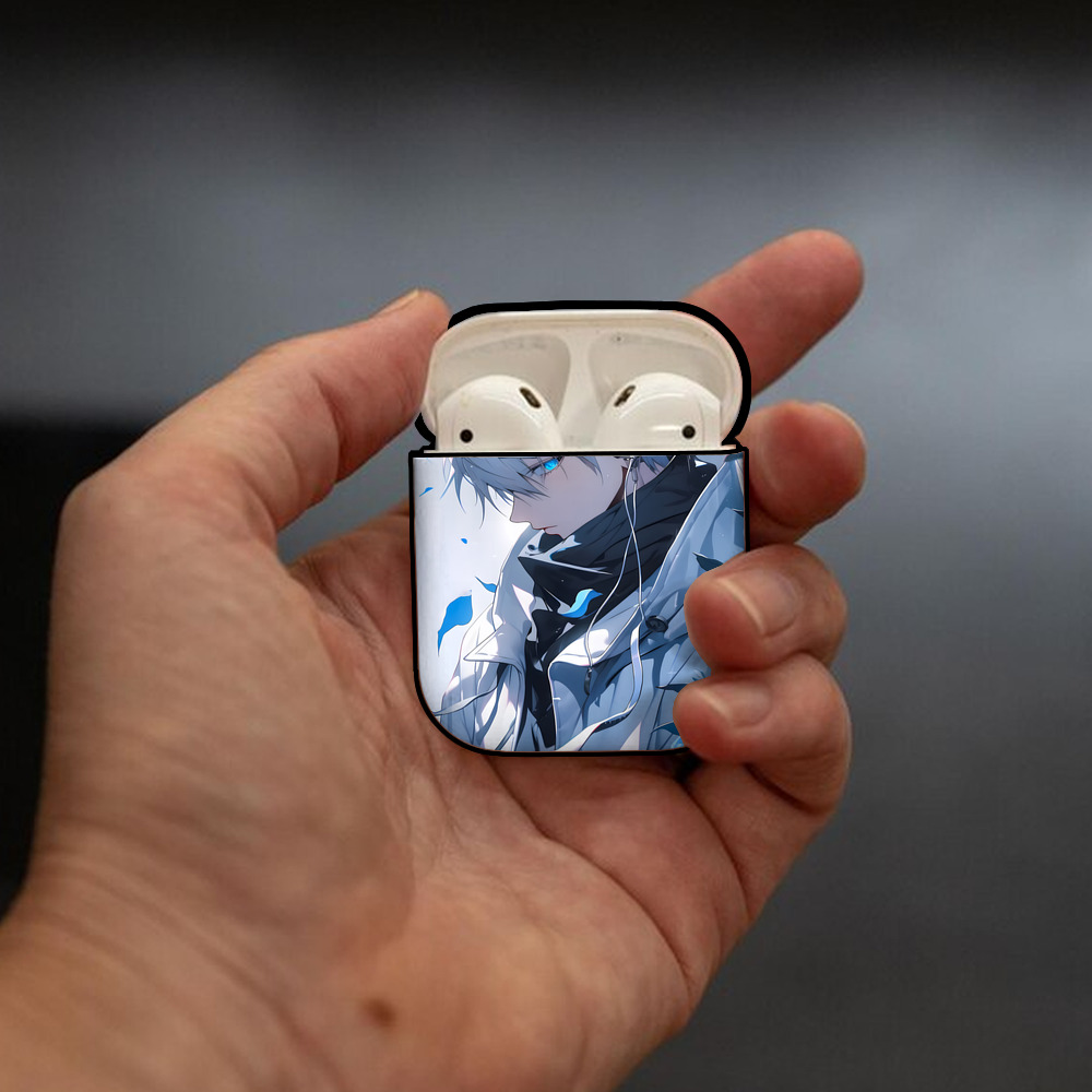 呪術廻戦 Jujutsu Kaisen AirPods 第2世代保護ケース ハードシェル ブラック 耐衝撃・防指紋・カラビナ付き