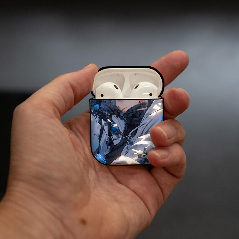 呪術廻戦 Jujutsu Kaisen AirPods 第2世代保護ケース ハードシェル ブラック 耐衝撃・防指紋・カラビナ付き