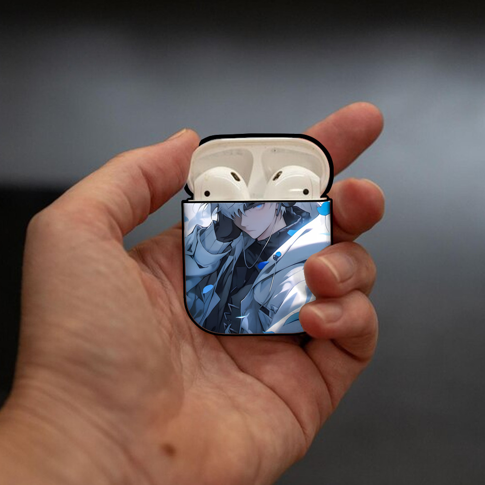 呪術廻戦 Jujutsu Kaisen AirPods 第2世代保護ケース ハードシェル ブラック 耐衝撃・防指紋・カラビナ付き