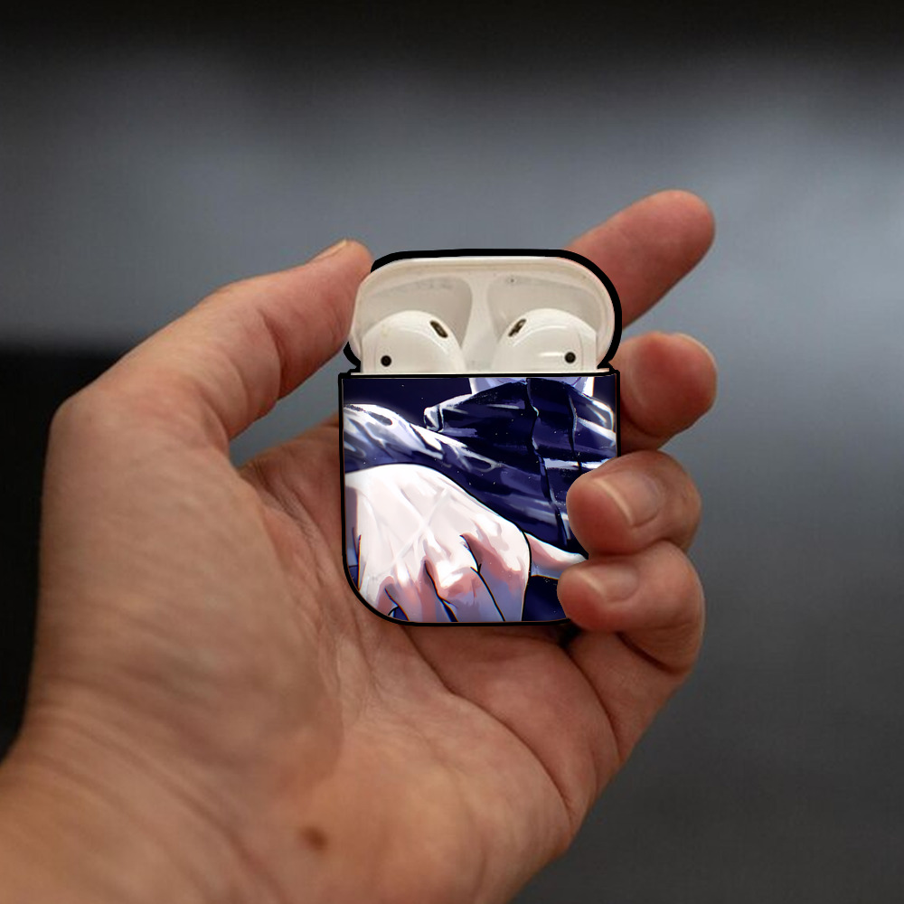 呪術廻戦 Jujutsu Kaisen AirPods 第2世代保護ケース ハードシェル ブラック 耐衝撃・防指紋・カラビナ付き