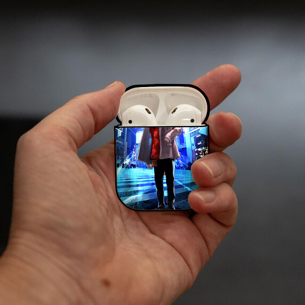 呪術廻戦 Jujutsu Kaisen AirPods 第2世代保護ケース ハードシェル ブラック 耐衝撃・防指紋・カラビナ付き