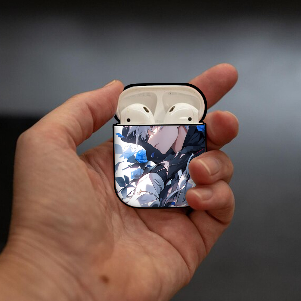 呪術廻戦 Jujutsu Kaisen AirPods 第2世代保護ケース ハードシェル ブラック 耐衝撃・防指紋・カラビナ付き