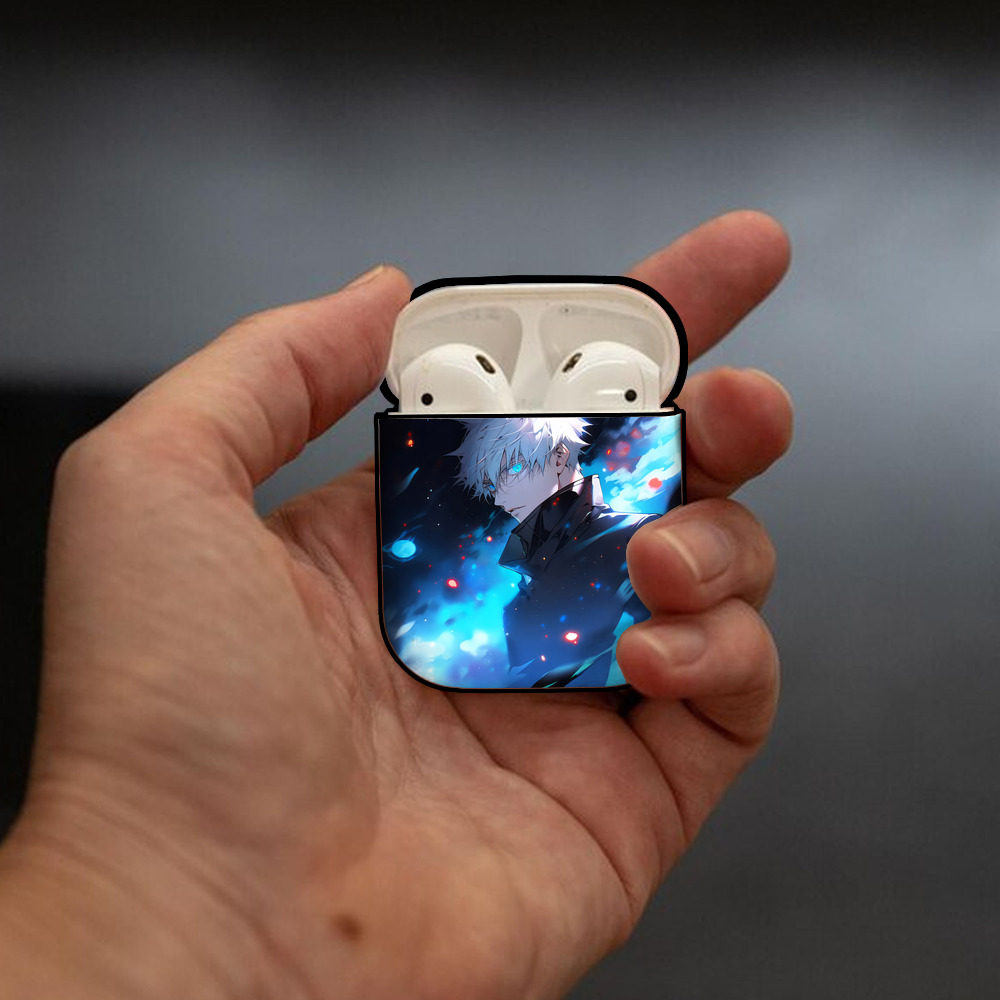 呪術廻戦 Jujutsu Kaisen AirPods 第2世代保護ケース ハードシェル ブラック 耐衝撃・防指紋・カラビナ付き