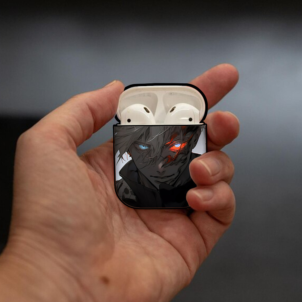 呪術廻戦 Jujutsu Kaisen AirPods 第2世代保護ケース ハードシェル ブラック 耐衝撃・防指紋・カラビナ付き