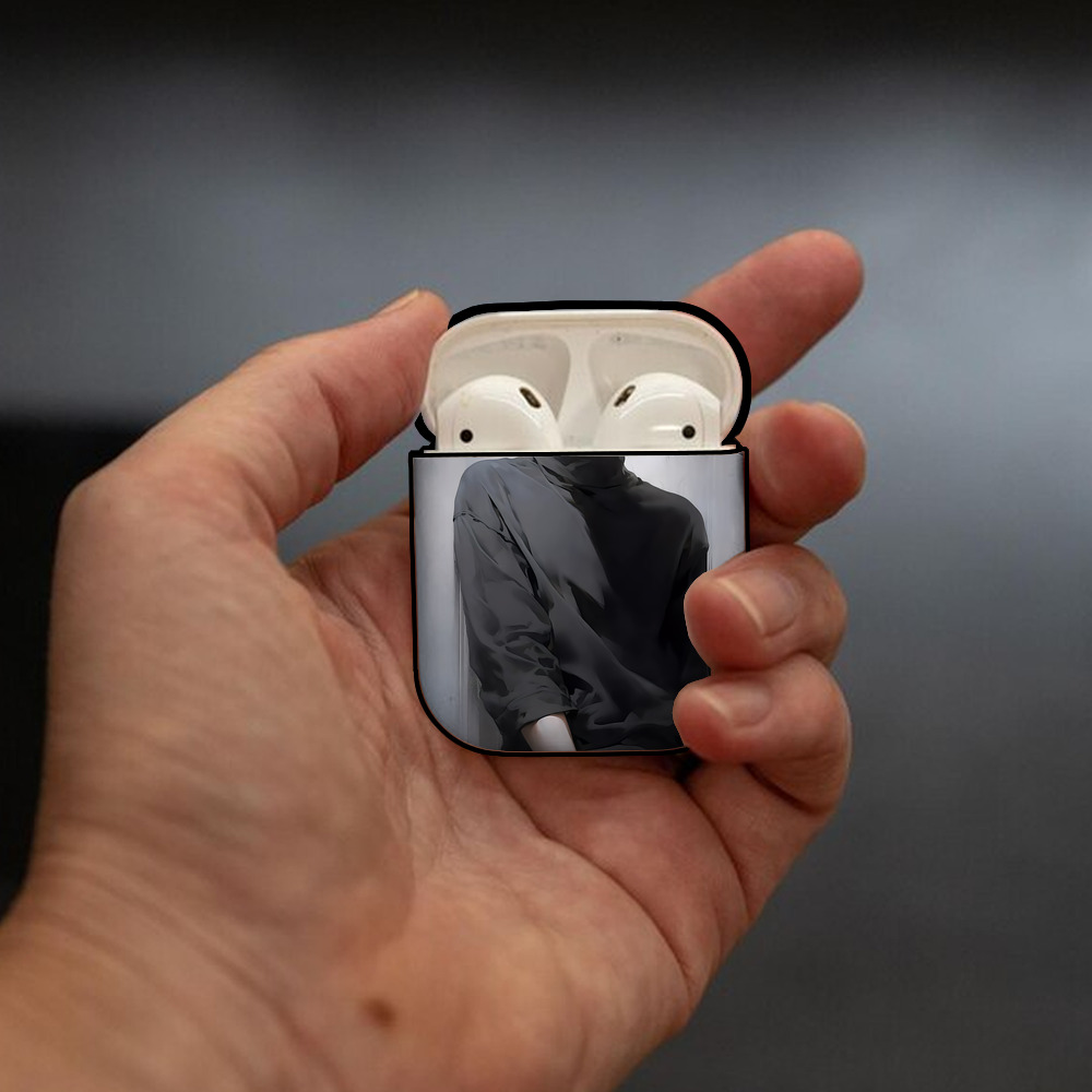 呪術廻戦 Jujutsu Kaisen AirPods 第2世代保護ケース ハードシェル ブラック 耐衝撃・防指紋・カラビナ付き