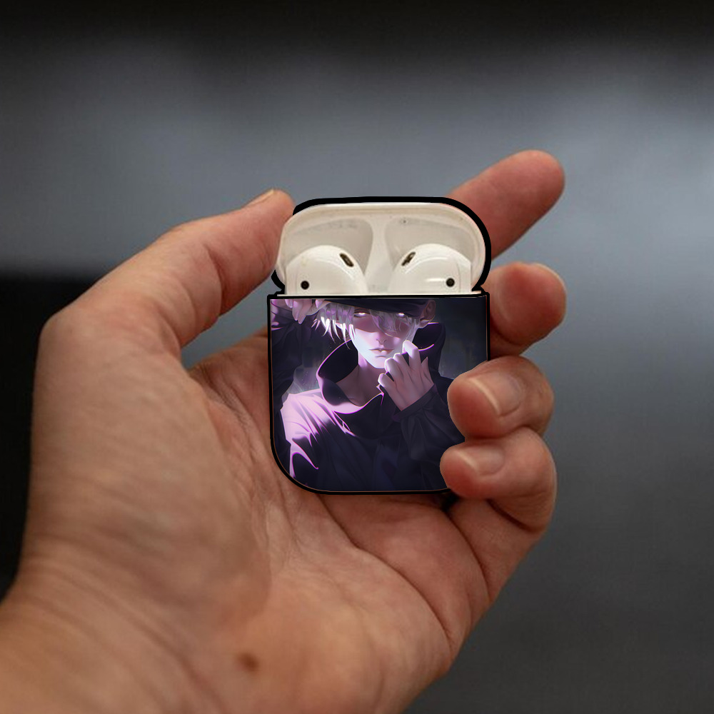 呪術廻戦 Jujutsu Kaisen AirPods 第2世代保護ケース ハードシェル ブラック 耐衝撃・防指紋・カラビナ付き