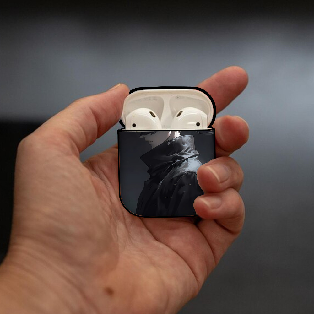 呪術廻戦 Jujutsu Kaisen AirPods 第2世代保護ケース ハードシェル ブラック 耐衝撃・防指紋・カラビナ付き