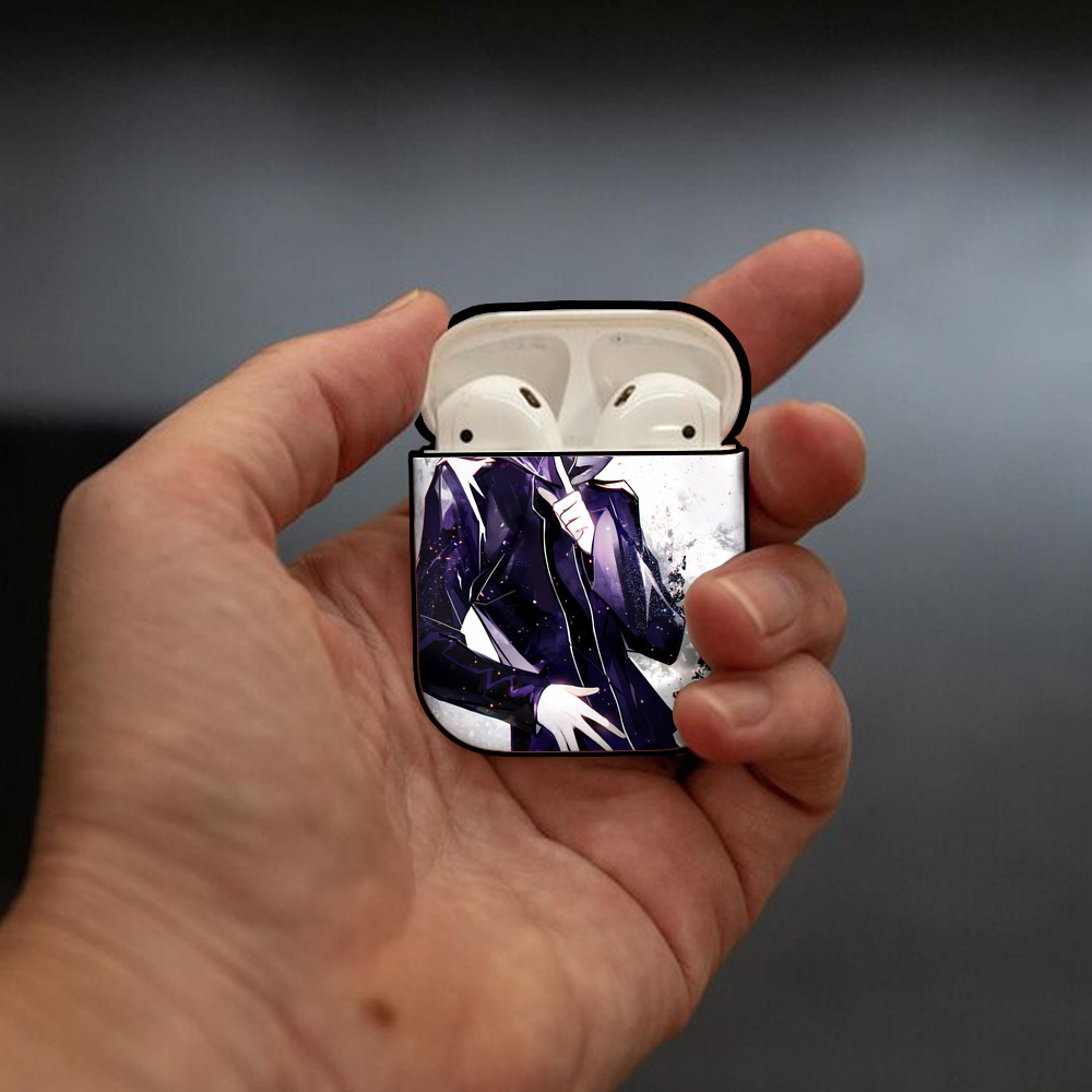 呪術廻戦 Jujutsu Kaisen AirPods 第2世代保護ケース ハードシェル ブラック 耐衝撃・防指紋・カラビナ付き