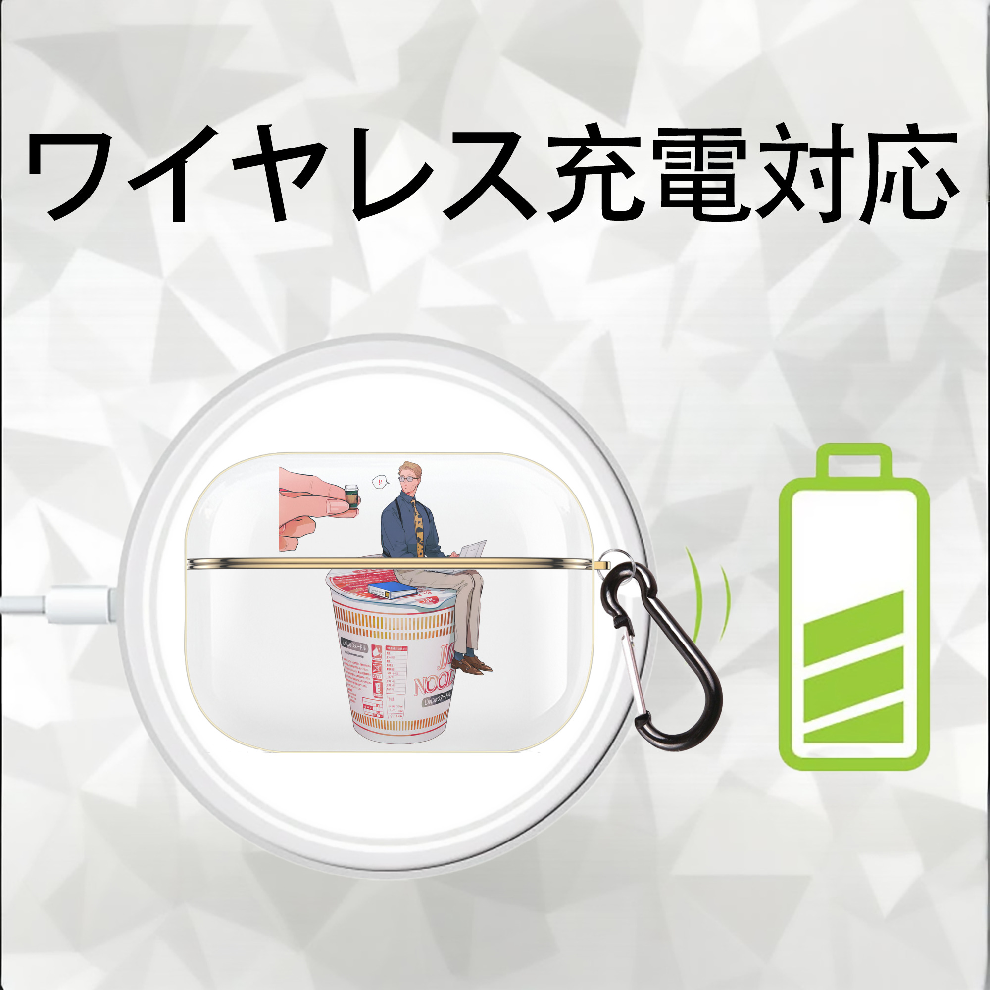 呪術廻戦 Jujutsu Kaisen 【AirPods Pro用】ハードシェル保護ケース｜耐衝撃・防指紋・カラビナ付き商品仕様
