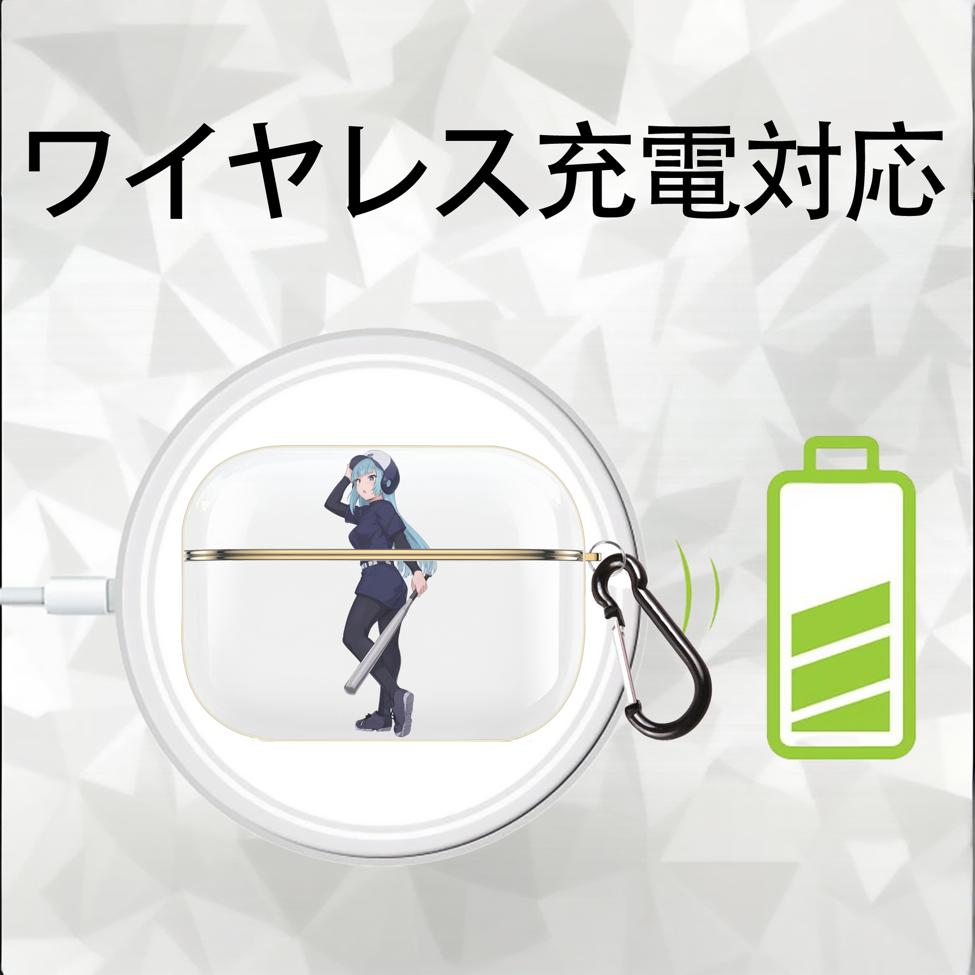 呪術廻戦 Jujutsu Kaisen 【AirPods Pro用】ハードシェル保護ケース｜耐衝撃・防指紋・カラビナ付き商品仕様