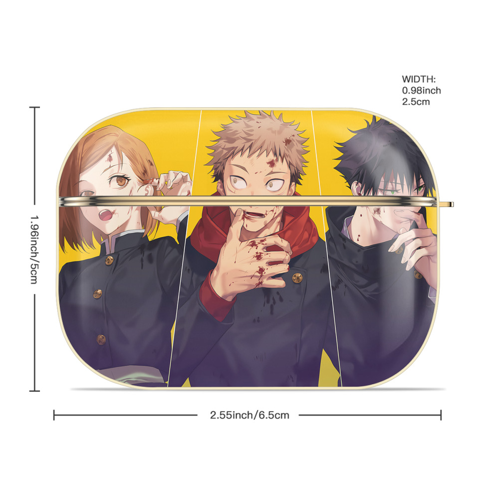 呪術廻戦 Jujutsu Kaisen 【AirPods Pro用】ハードシェル保護ケース｜耐衝撃・防指紋・カラビナ付き商品仕様